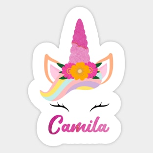 Name Camila unicorn lovers Sticker